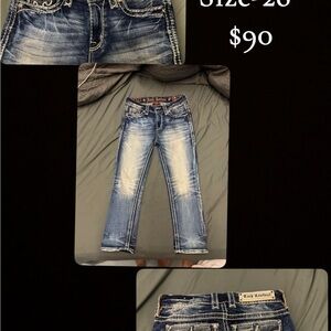 Rock Revival Women's Straight Leg Jeans - Distressed Blue